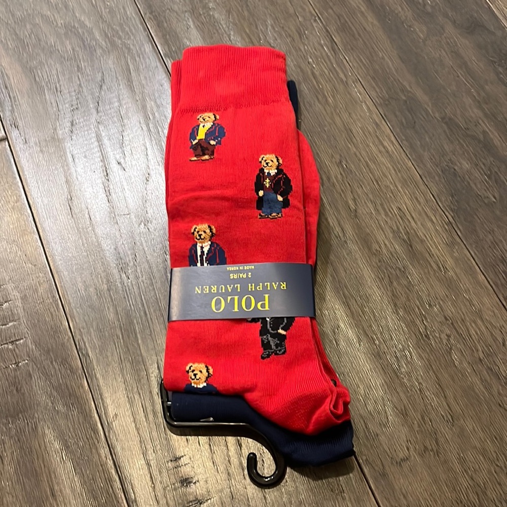 Polo Ralph Lauren Martini Preppy Bear Casual Socks new Mens Shoe Size 6-12.5
